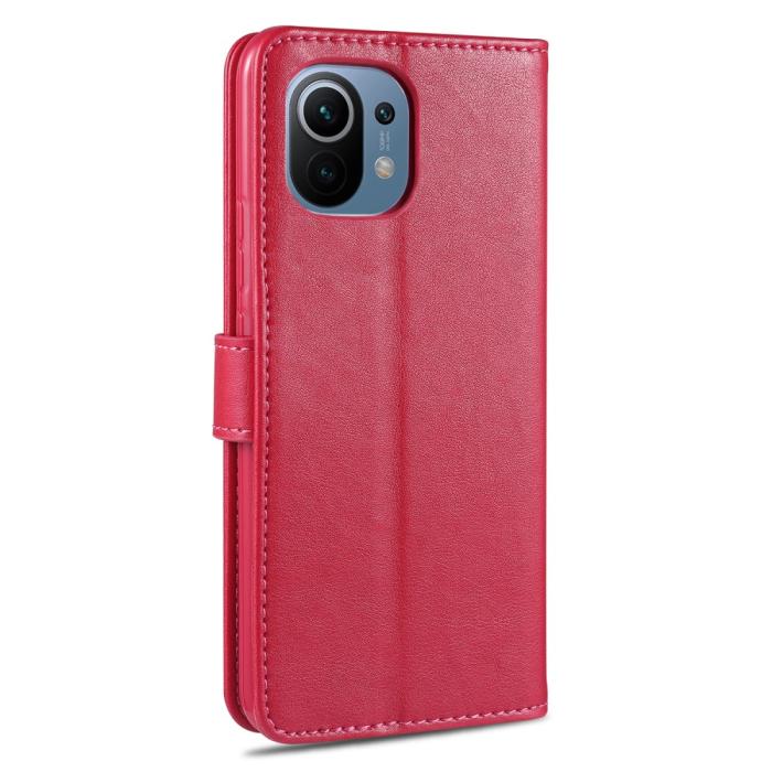 Bild 3, Xiaomi Mi 11 - AZNS Läder Fodral - Rosa