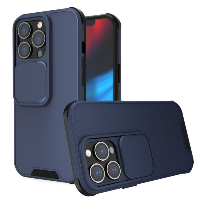 Bild 1, iPhone 13 - Hybrid Shockproof CamShield Skal - Blå