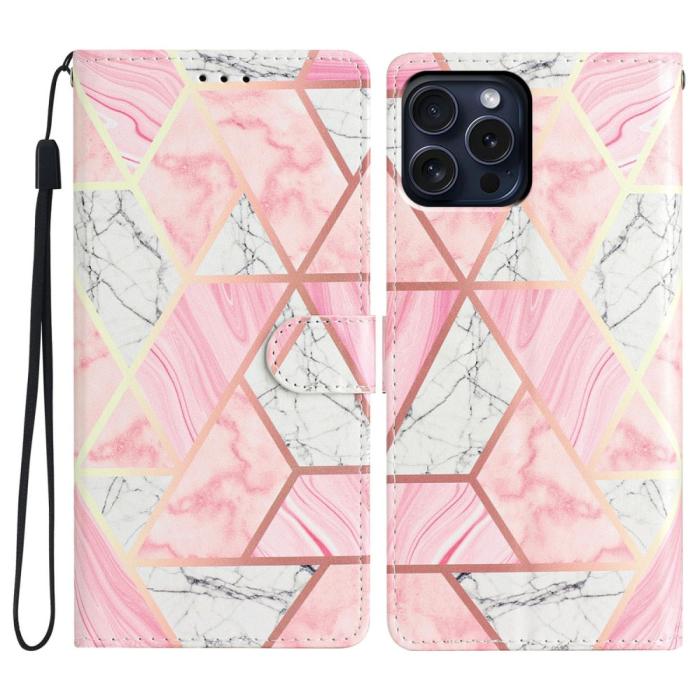 Bild 1, iPhone 16 Pro Max Fodral Med Marmor Tryck Rosa