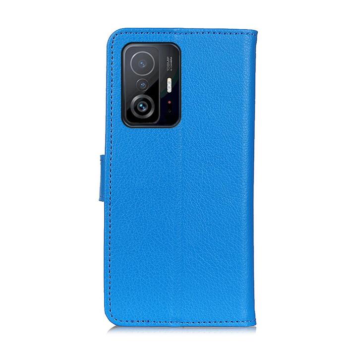 Bild 3, Xiaomi 11T / 11T Pro Fodral Litchi Läder Blå