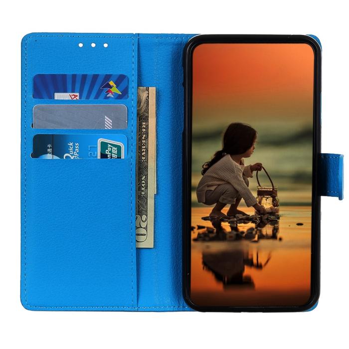Bild 4, Xiaomi 11T / 11T Pro Fodral Litchi Läder Blå