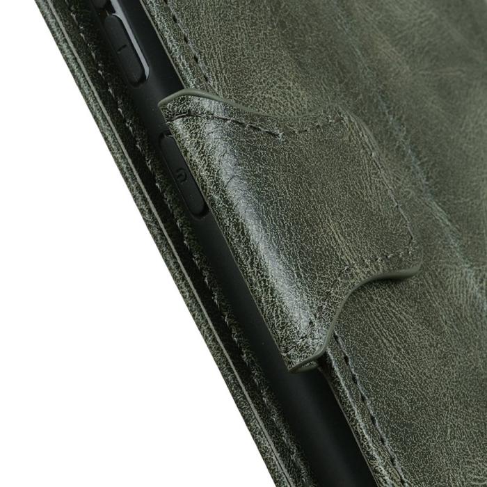 Bild 5, iPhone 15 Fodral Crazy Horse Folio Svartgrön