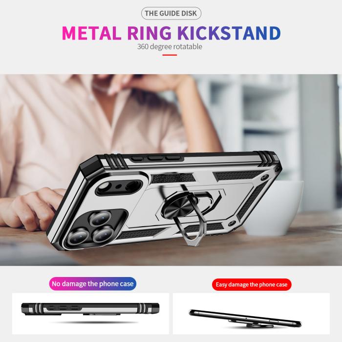 Bild 6, iPhone 17 Pro Skal Shockproof Hybrid Ring Silver