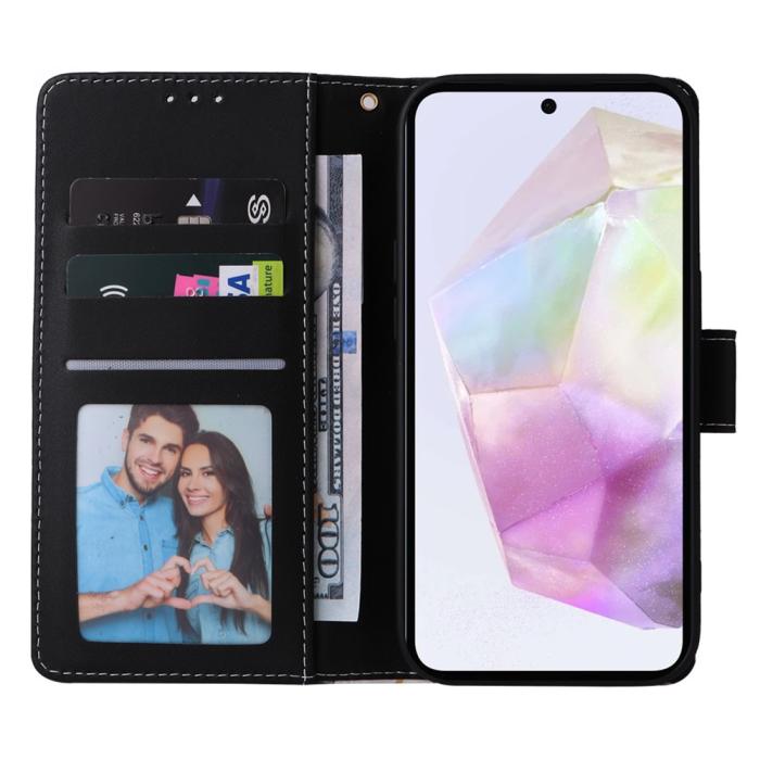 Bild 2, Samsung Galaxy A17 / A26 Fodral Läder Marmor Svart