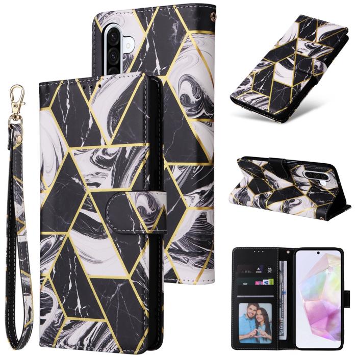 Bild 6, Samsung Galaxy A17 / A26 Fodral Läder Marmor Svart
