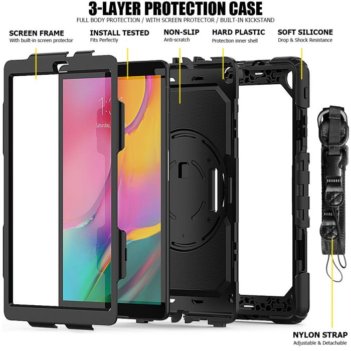 Bild 3, Galaxy Tab A 10.1 2019 Skal 360 Shockproof Hybrid Kickstand