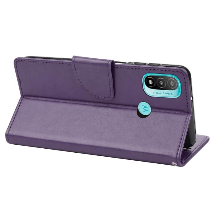 Bild 5, Motorola Moto E20 / E40 Fodral Tryckt Fjäril Textur Lila