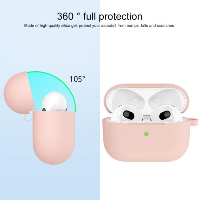 Bild 2, AirPods 3 Skal Silikon Med Krok Ljus Rosa