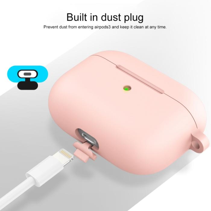 Bild 4, AirPods 3 Skal Silikon Med Krok Ljus Rosa