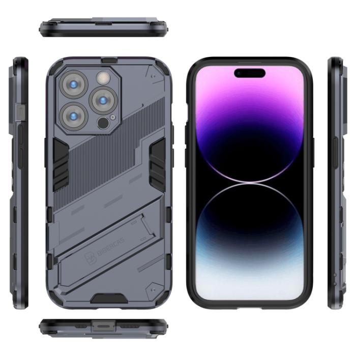 Bild 5, iPhone 14 Pro Skal Hybrid Med Kickstand Grå