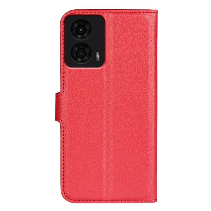 Bild 6, Motorola Moto G04 4G/G24 4G Fodral Litchi Läder Röd