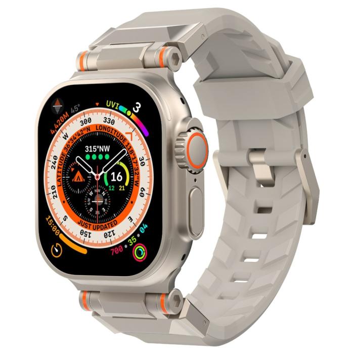 Bild 2, Apple Watch 42/44/45/49mm RobustFit Armband Ljus Grå