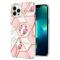 iPhone 16 Pro Max Skal TPU Marmor Rosa Blomma