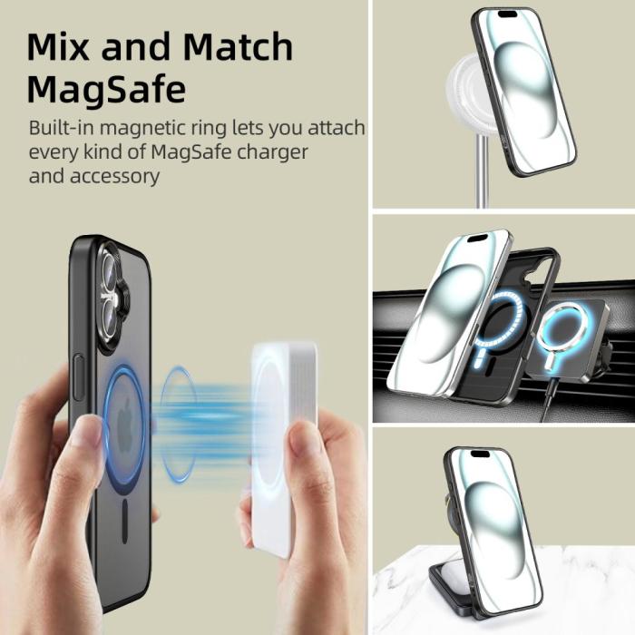 Bild 4, Tech-Protect iPhone 16 Plus Skal MagSafe MagMat Matt Svart