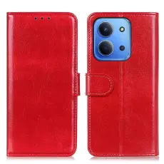 Xiaomi Redmi 15C Fodral Crazy Horse L&auml;der R&ouml;d