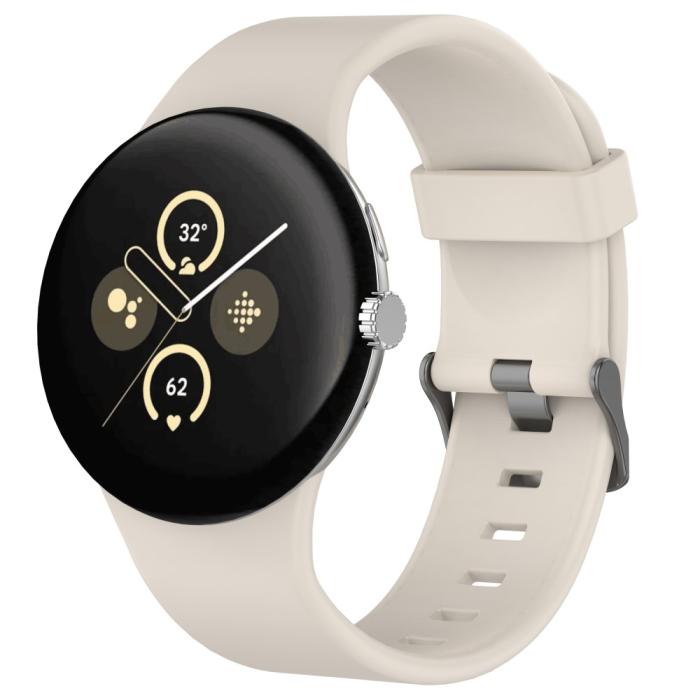 Bild 4, Google Pixel Watch 3 45 mm Armband Silikon Beige