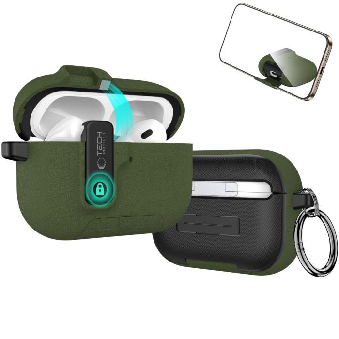 Bild 4, Tech-Protect AirPods Pro 3 Skal Slim Hook Olive Green
