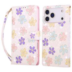 iPhone 17 Pro Max Fodral RFID L&auml;der F&auml;rgglada Blommor