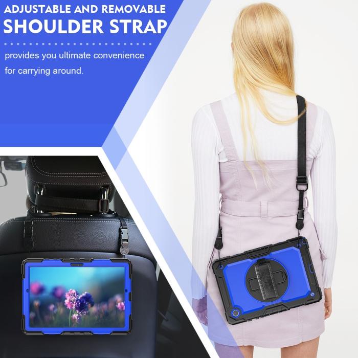 Bild 6, Galaxy Tab A8 10.5 Skal Shockproof Hybrid Kickstand Strap