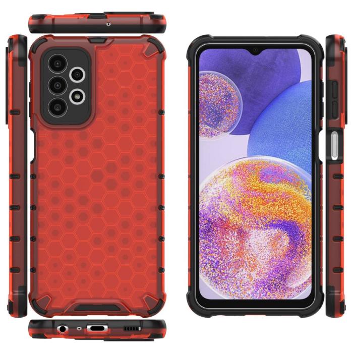 Bild 5, Samsung Galaxy A23 5G Skal Honeycomb Shockproof Röd