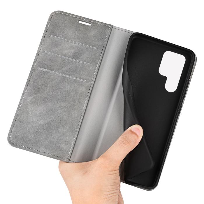 Bild 4, Samsung Galaxy S23 Ultra Fodral Flip Skin Touch Grå