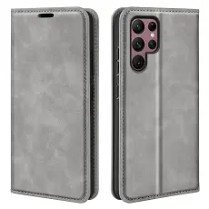 Samsung Galaxy S23 Ultra Fodral Flip Skin Touch Gr&aring;