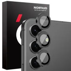 NORTHJO Galaxy S25 Linsskydd H&auml;rdat Glas Svart
