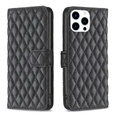 iPhone 15 Pro Fodral Diamond L&auml;der Svart