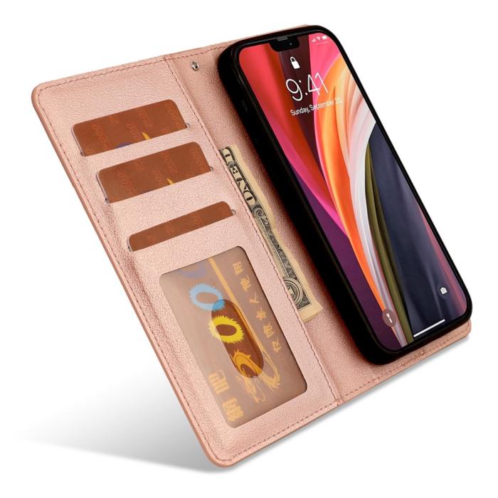 Bild 3, iPhone 12 / 12 Pro - 2in1 Magnet Fodral - Roséguld