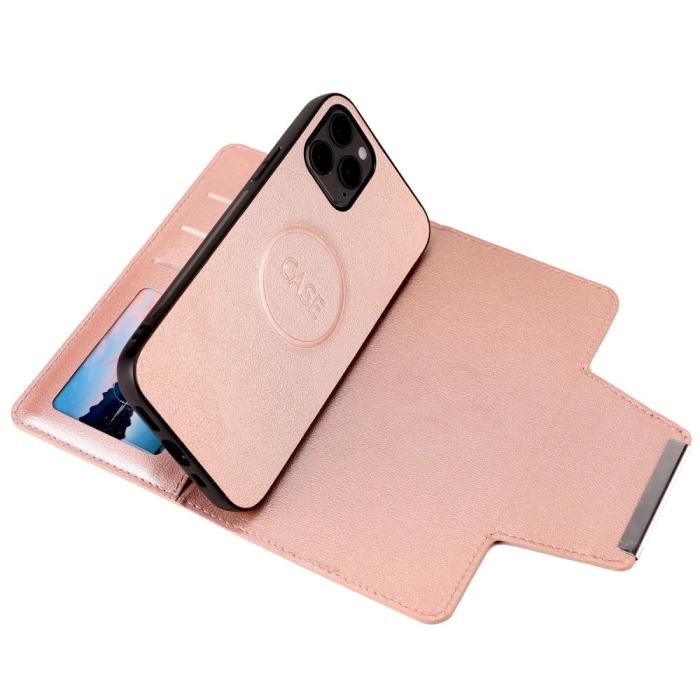 Bild 4, iPhone 12 / 12 Pro - 2in1 Magnet Fodral - Roséguld