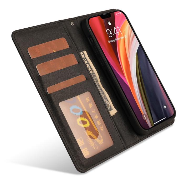 Bild 5, iPhone 12 / 12 Pro - 2in1 Magnet Fodral - Svart