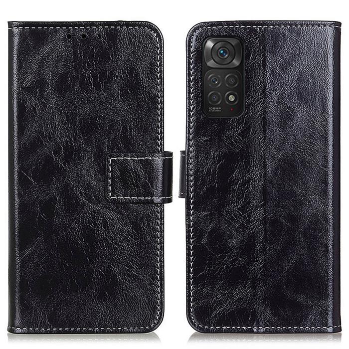 Bild 1, Xiaomi Redmi Note 11 4G Fodral Crazy Horse Svart