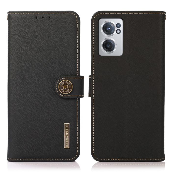 Bild 1, KHAZNEH OnePlus Nord CE 2 5G Fodral RFID Äkta Läder Svart