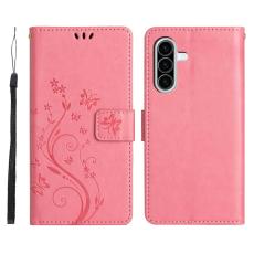 Samsung Galaxy A27 5G Fodral Blommor/Fj&auml;rilar Rosa