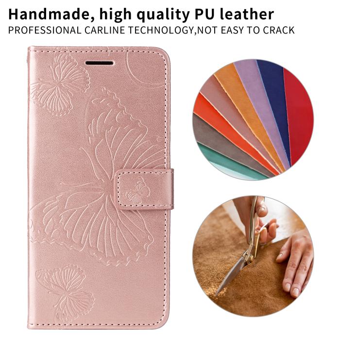 Bild 6, Motorola Moto G86 Power/G86 5G Fodral Fjäril Tryck Roséguld