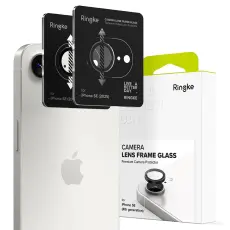 Ringke iPhone 17e / 16e 2-PACK Linsskydd H&auml;rdat Glas Svart