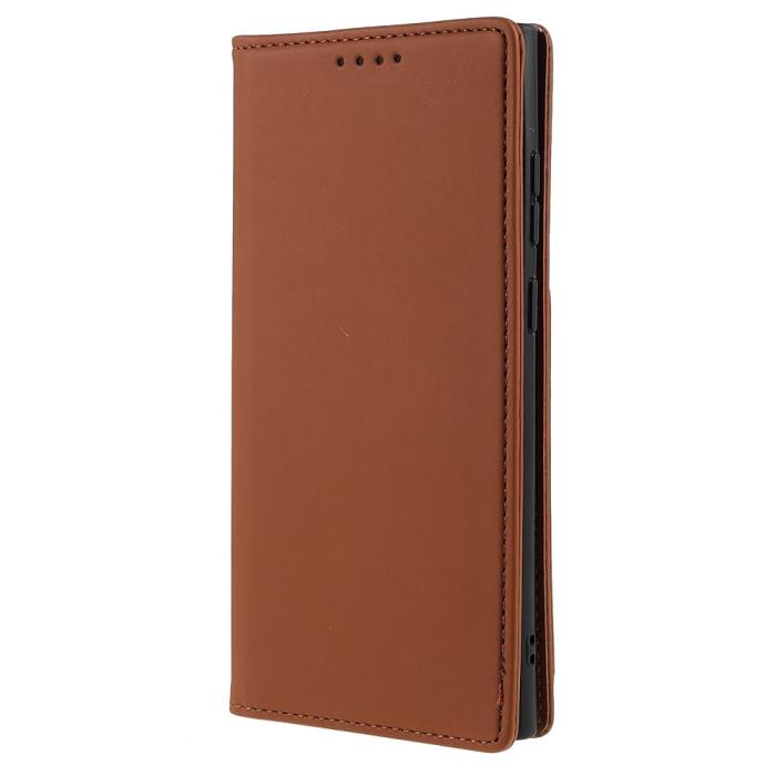 Bild 2, Samsung Galaxy S22 Ultra Fodral Flip Läder Med Kortfack Brun