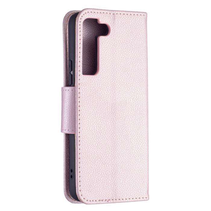 Bild 3, Samsung Galaxy S22 Fodral Litchi Shark Roséguld