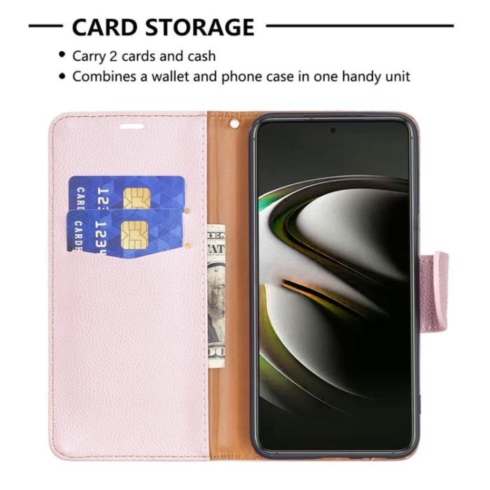 Bild 5, Samsung Galaxy S22 Fodral Litchi Shark Roséguld