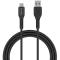 Smartline 2m 3A USB-C Nylon Laddningskabel Svart