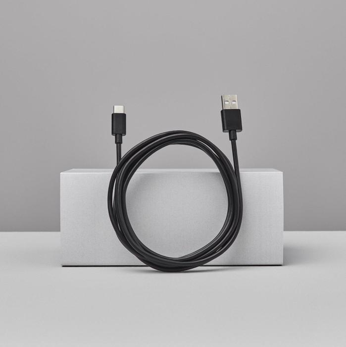Bild 4, Smartline 1m 3A USB-C Laddningskabel Svart