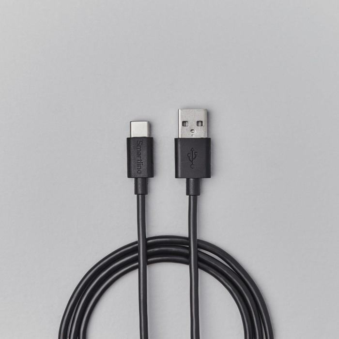 Bild 5, Smartline 1m 3A USB-C Laddningskabel Svart
