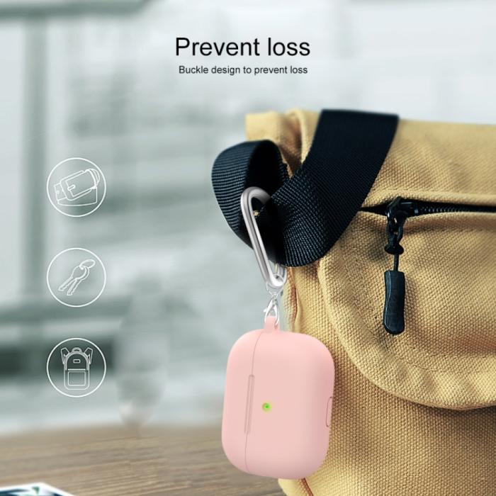 Bild 6, AirPods 3 Skal Silikon Med Krok Ljus Rosa
