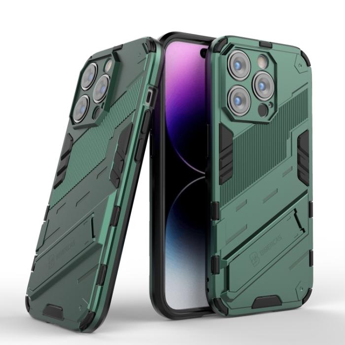 Bild 2, iPhone 14 Pro Skal Hybrid Med Kickstand Grön