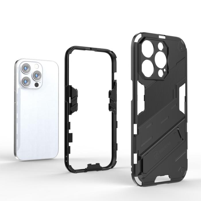 Bild 3, iPhone 14 Pro Skal Hybrid Med Kickstand Grön