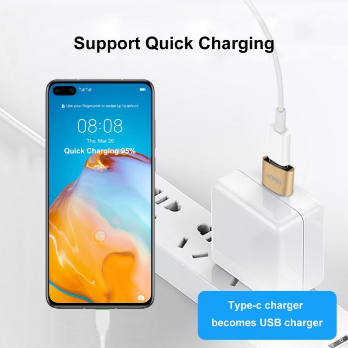 Bild 5, ENKAY USB-A Till USB-C Adapter Svart