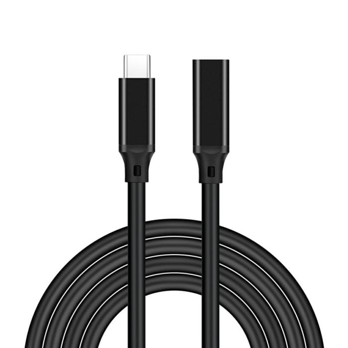 Bild 1, 3m USB-C Förlängningskabel PD 100W 5A Kabel Svart
