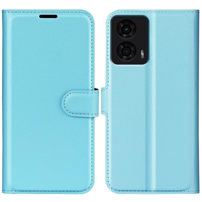 Bild 1, Motorola Moto G04 4G/G24 4G Fodral Litchi Läder Ljus Blå