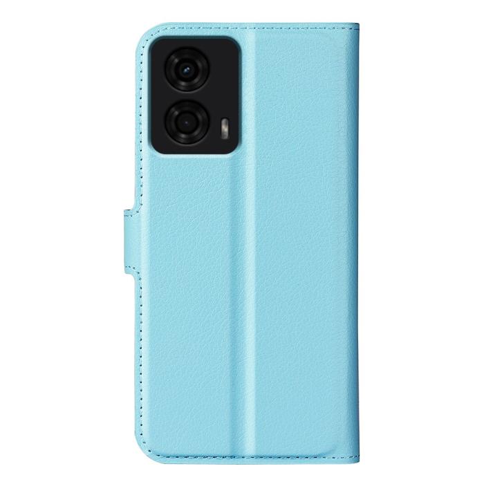 Bild 6, Motorola Moto G04 4G/G24 4G Fodral Litchi Läder Ljus Blå