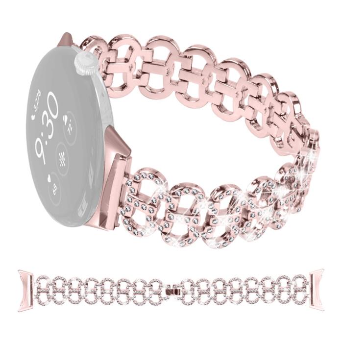 Bild 1, Google Pixel Watch/Pixel Watch 2 Metal Bling Armband Roséguld
